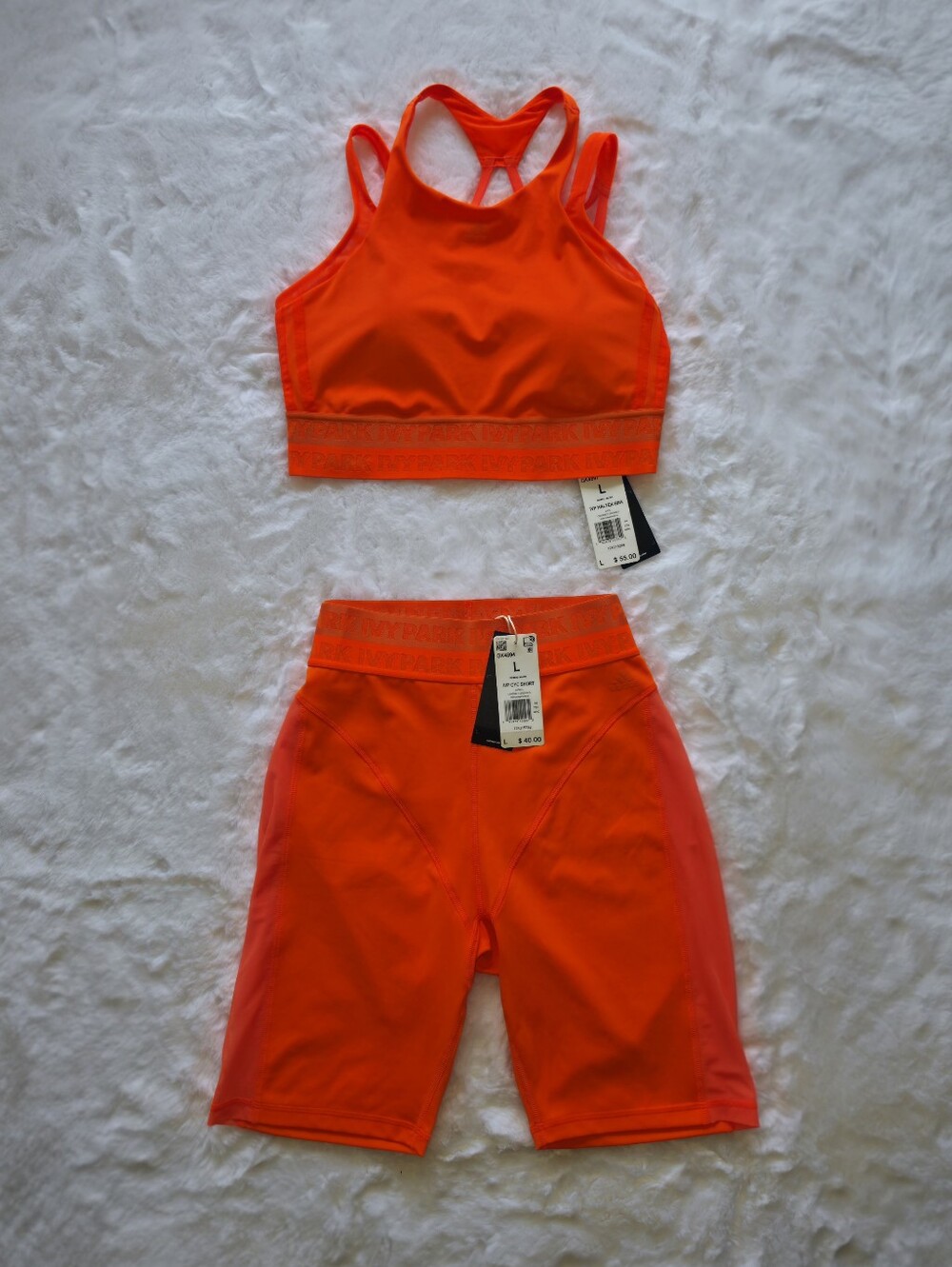 NWT Adidas x Ivy Park Strappy Sports Bra & High-Waisted Cycling Shorts | L